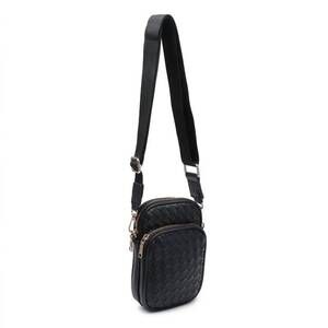 NEW URBAN EXPRESSIONS celeste vegan leather crossbody bag in black